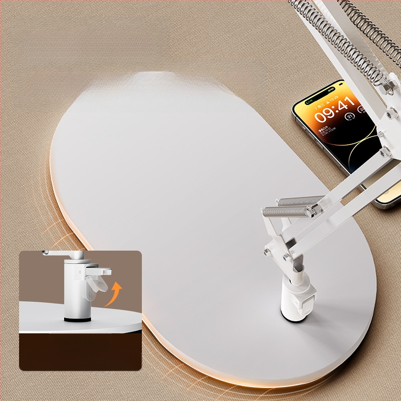 Konzolový stojan na tablet na nočnú skrinku, skladací, 360° otáčanie, bez montáže, univerzálny pre iPad, zliatina hliníka