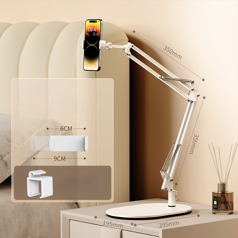 Konzolový stojan na tablet na nočnú skrinku, skladací, 360° otáčanie, bez montáže, univerzálny pre iPad, zliatina hliníka