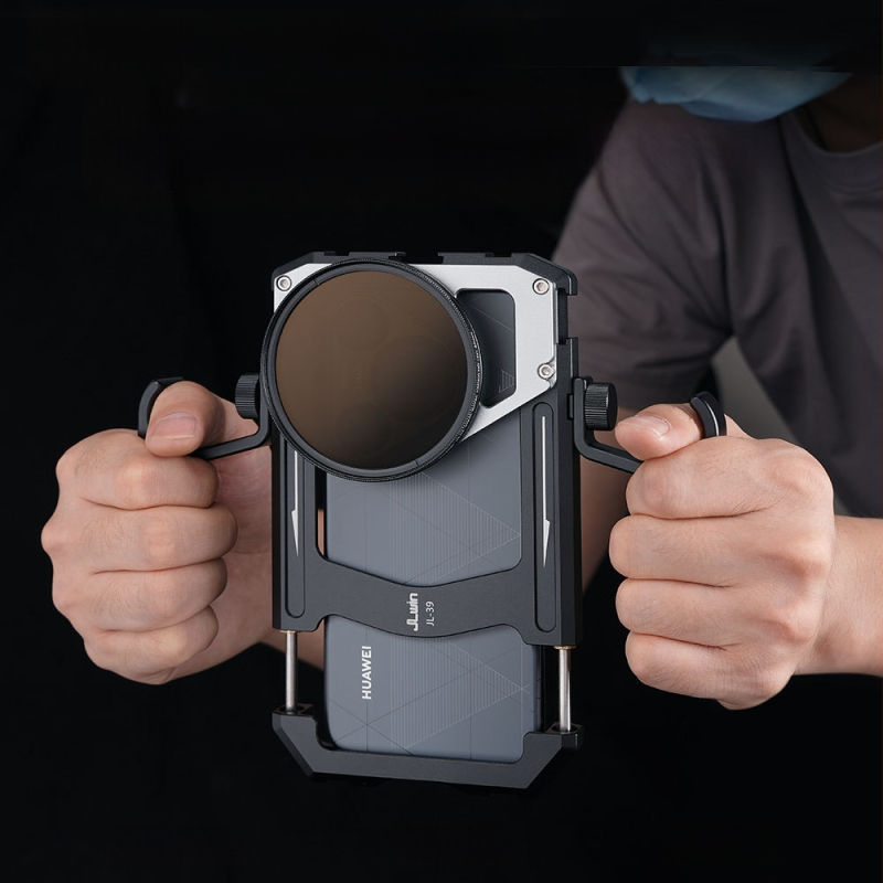 Θήκη κινητού με διπλή λαβή για σταθερή οριζόντια και κάθετη λήψη, ανθεκτική στην πτώση, συμβατή με φίλτρα, κράμα αλουμινίου