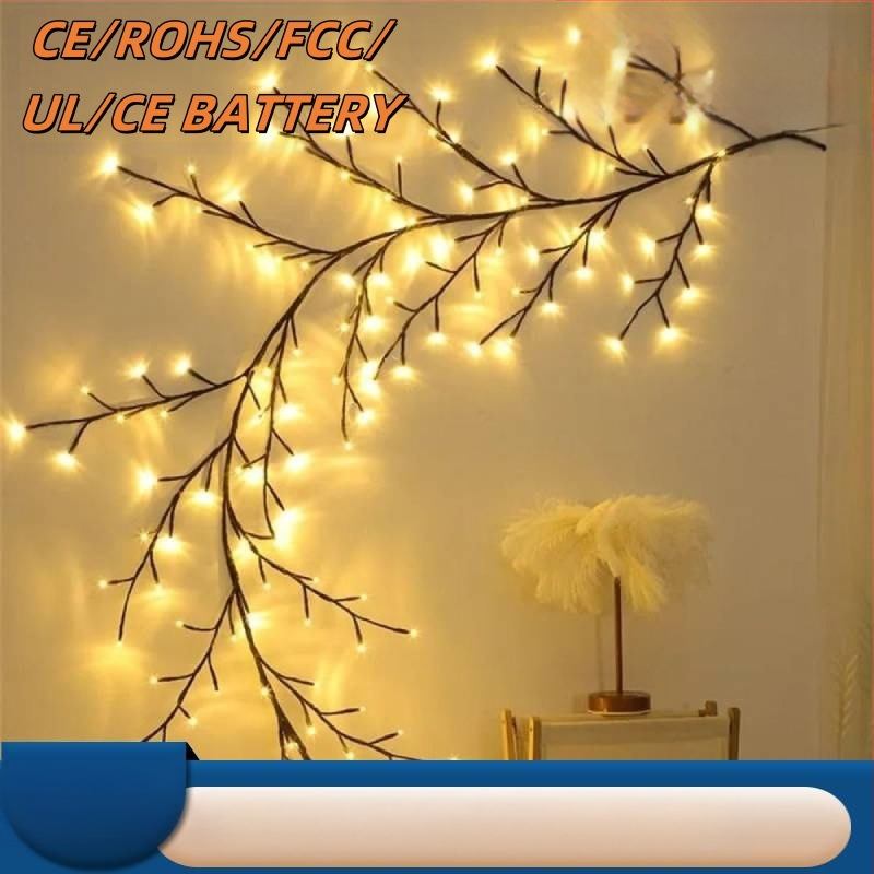 LED rotaninė lemputė su šakelėmis, modelis LM0052, IP65, 3000K, 5000 lm, USB maitinimas