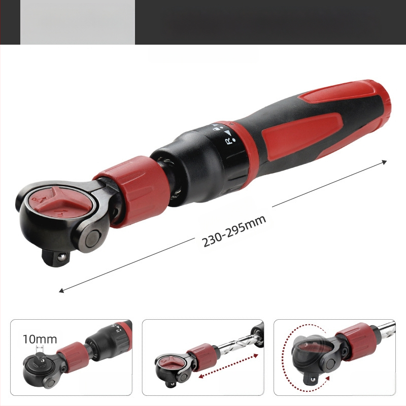 Hi-Spec регулируем тресчотен ключ с телескопична глава, 3/8 инча квадратна глава, хром ванадий стомана, черно покритие, Imperial формат, индустриален клас