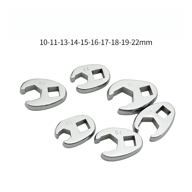 Гаечен ключ с сменяеми глави и открит край, L-образен, хромирана карбонова стомана, полирана повърхност