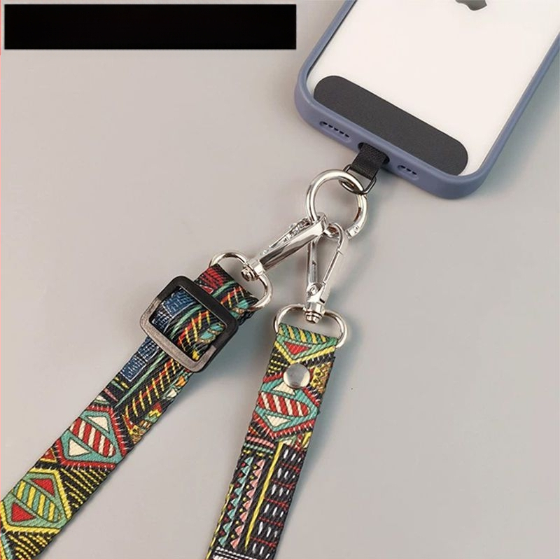 Șnur de telefon cu design retro totem, lung și reglabil, anti-pierdere pentru călătorii; stil: simplitate modernă; material: alt; lansare: primăvara 2025; categorie: echipamente de organizare și protecție împotriva prafului