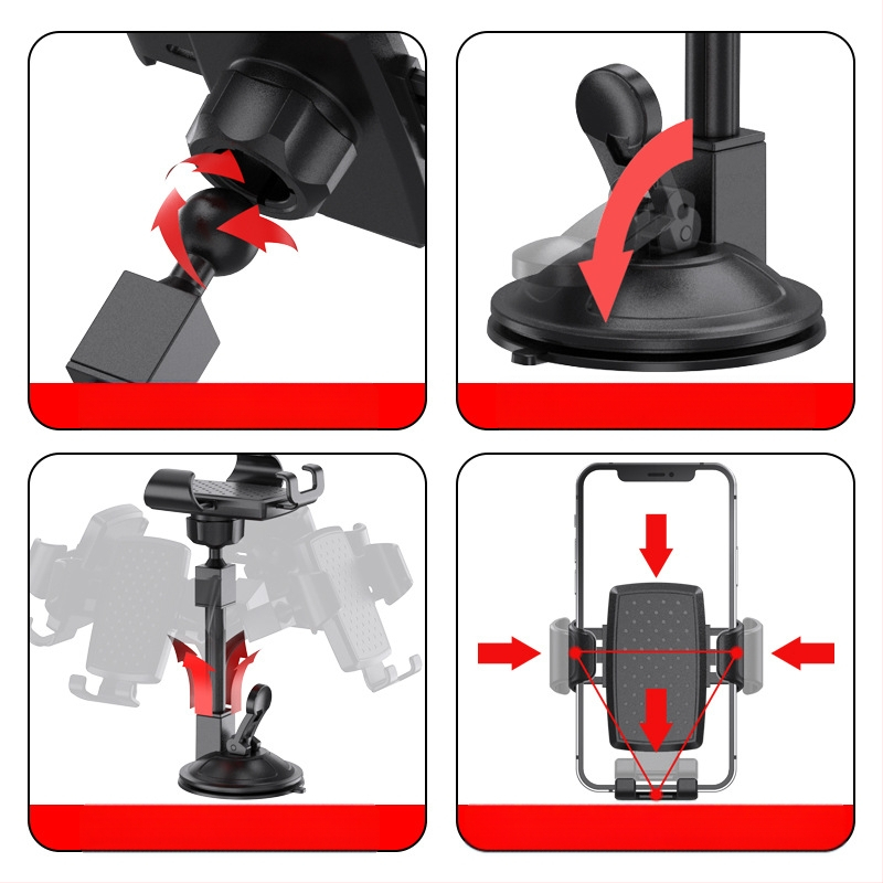 Shunwei Držiak na telefón do auta s sacou na čelné sklo – Univerzálny