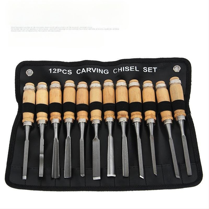 Koka gravēšanai kaltas lāpstiņu komplekts, 2 gab., asā gals, oglekļa tērauda rokturis