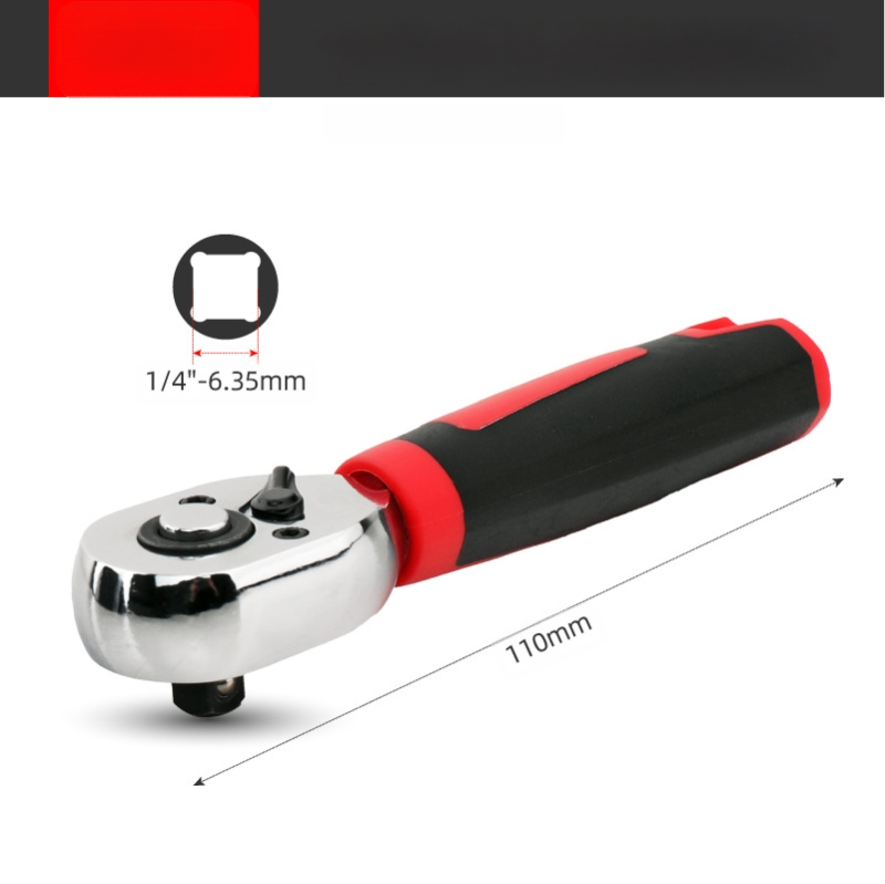 Socket ključ, dvostrani 72-zubi mehanizam, visok moment, mala ručka (Brand: Hi character ma; Materijal: krom-vanadij čelik; Površina: elektroplatiranje; Tip: socket ključ)