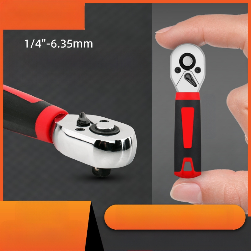 Socket ključ, dvostrani 72-zubi mehanizam, visok moment, mala ručka (Brand: Hi character ma; Materijal: krom-vanadij čelik; Površina: elektroplatiranje; Tip: socket ključ)