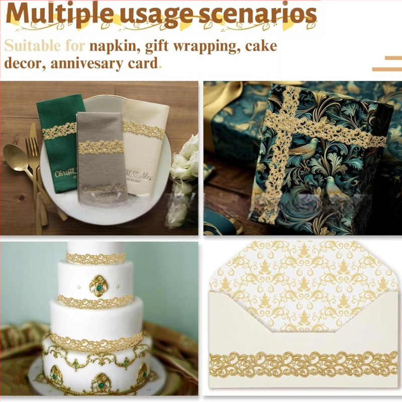 Dongcai vintage tuščiaviduris kaspinas dizainas rankdarbiams, dovanų įpakavimui ir namų dekoravimui