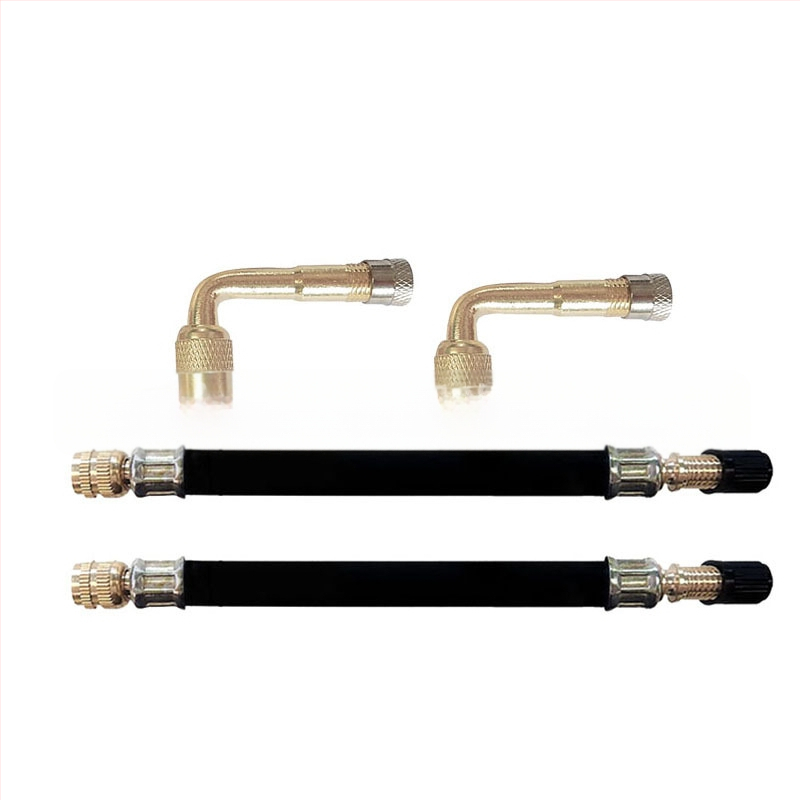 Bezdūšu ventila pagarināšanas komplekts — vara ventils, skrūvējams savienojums, parasts kodols, piemērots automobiļiem, kravas automašīnām un velosipēdiem