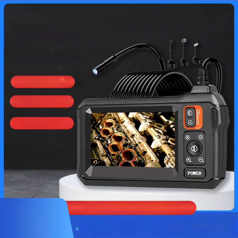 C30-M βιομηχανικό ενδοσκόπιο αγωγών με 1080P, οθόνη LCD 4,3 ιντσών, IP67, 70° γωνία θέασης, 8 mm άκρη