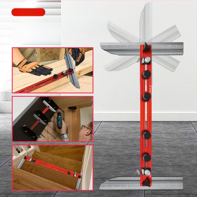 Schodová pravítka z hliníkovej zliatiny, nástroj na označovanie a meranie schodov, značka Onkel.J