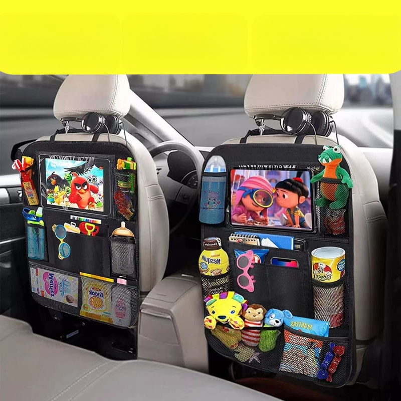 Automobilio sėdynės galinės dalies laikymo krepšys — pakabinamas organizatorius, Oxford audinys, įrengimas komplekte, su logotipo atspaudu