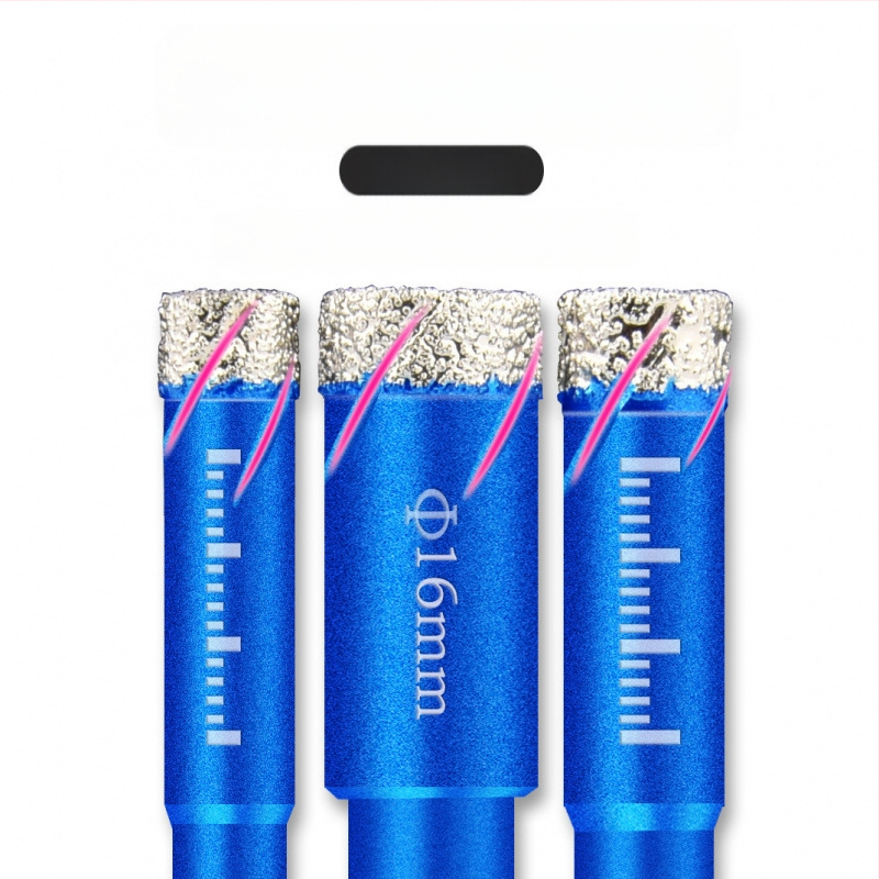 9-частен комплект диамантени боркорони с алуминиев калъф за пробиване на дупки в плочки, мрамор и гранит