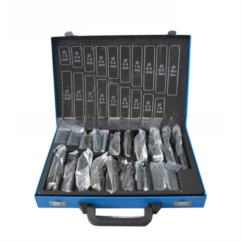 170 части комплект HSS нитридно обработени спирални свредла в метална кутия