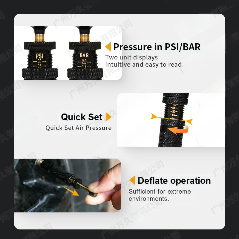 Automatinis padangos oro išleidimo vožtuvas – nešiojamas, greitas slėgio mažinimas, tinkamas visureigiams ir dykumoms, PSI rodmenys