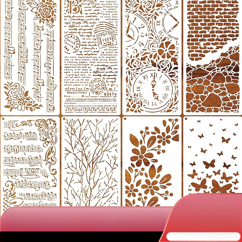 Mūzikas notu šabloni ar atkārtojamiem tekstūrām, krāsoti izgriezumi (PET materiāls)