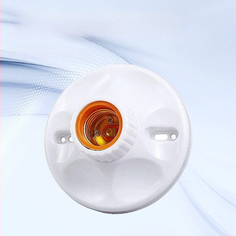 Površinis E27 lempos laikiklis su bakeliotiniu vidiniu kontaktu ir plastmasiniu korpusu, modelis 215, 250V, 6A