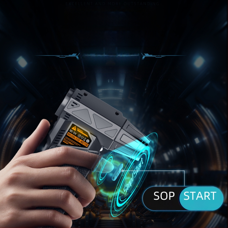 Rankinis USB ventiliatorius stovyklavim su dulkių pūtimo ir siurbimo funkcija, be šepetėlių motoras, žingsniu reguliavimas be pakopų, integruota baterija 4000–6000 mAh