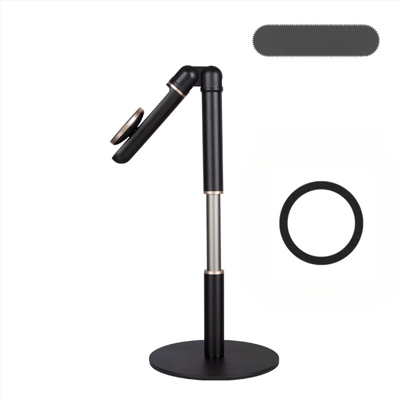 Augšējais fotografēšanas statīvs viedtālruņiem — universāls, magnētiskais turētājs tiešraides pārraidēm; materiāls: ABS + alumīnija sakausējums + silikons; saderīgs ar viedtālruņa kameru turētāju