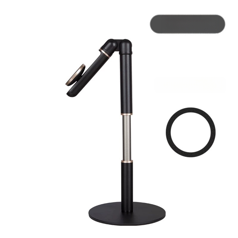 Augšējais fotografēšanas statīvs viedtālruņiem — universāls, magnētiskais turētājs tiešraides pārraidēm; materiāls: ABS + alumīnija sakausējums + silikons; saderīgs ar viedtālruņa kameru turētāju