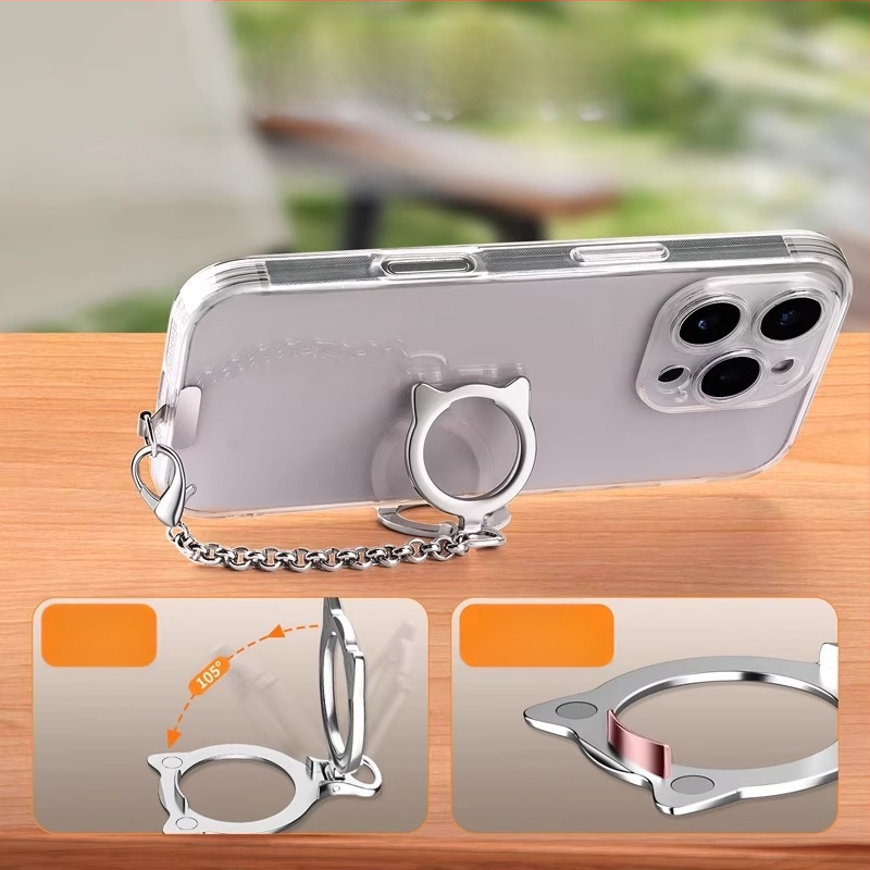 Ланярд за мобилен телефон с дизайн котешка глава, алуминиева сплав, метална катарама, отделям шнур, издръжлив