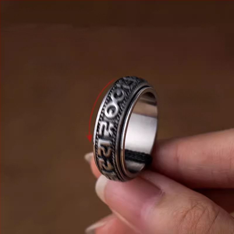 Prívesok pre kryt telefónu s pútkom, otočný kovový prsteň, motív Six-Character Mantra, unisex dekoratív doplnok, liata zliatina