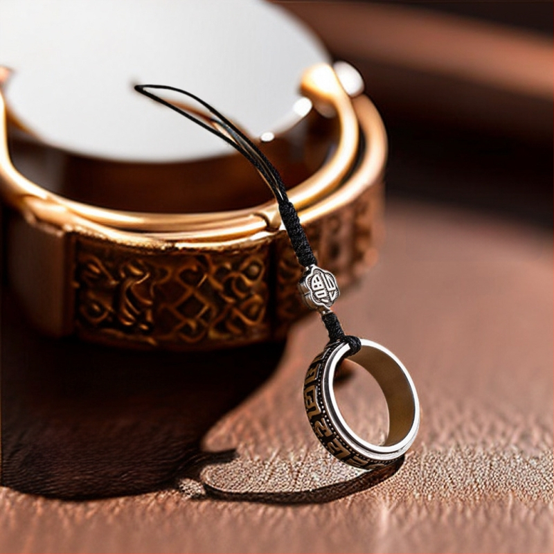 Prívesok pre kryt telefónu s pútkom, otočný kovový prsteň, motív Six-Character Mantra, unisex dekoratív doplnok, liata zliatina