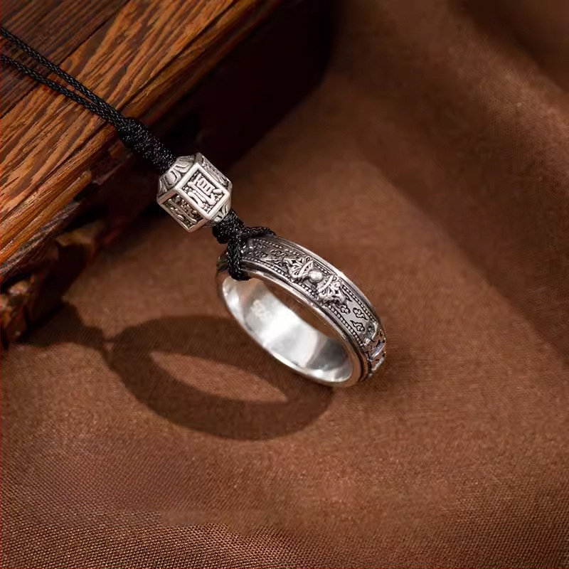 Prívesok pre kryt telefónu s pútkom, otočný kovový prsteň, motív Six-Character Mantra, unisex dekoratív doplnok, liata zliatina