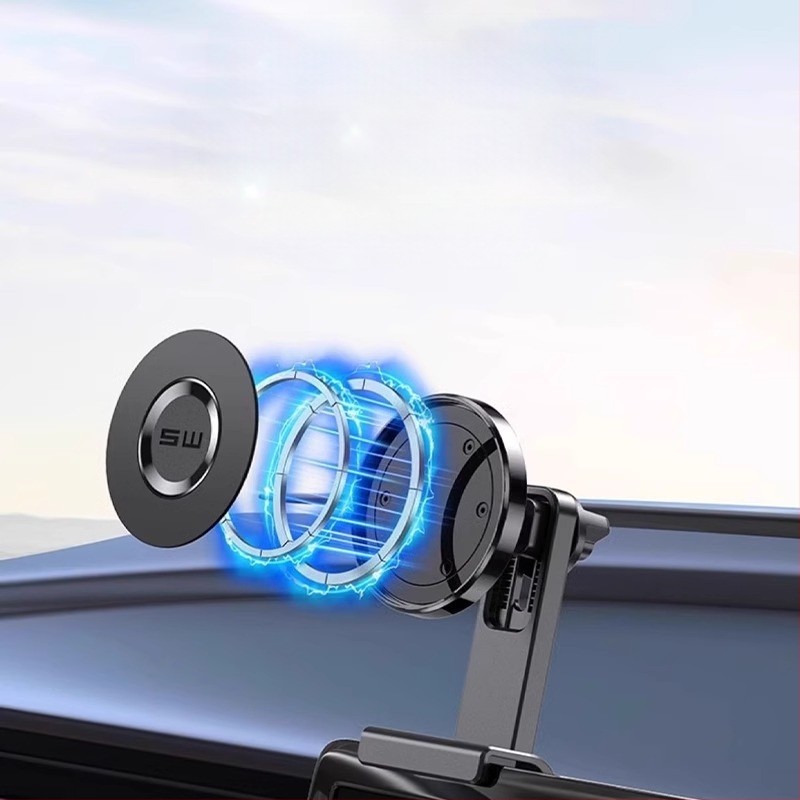 Tesla Model Y μαγνητική βάση τηλεφώνου αυτοκινήτου με αιωρούμενη οθόνη, snap-on τοποθέτηση, 10W ασύρματη φόρτιση