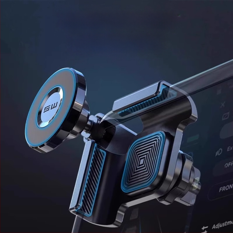 Tesla Model Y μαγνητική βάση τηλεφώνου αυτοκινήτου με αιωρούμενη οθόνη, snap-on τοποθέτηση, 10W ασύρματη φόρτιση