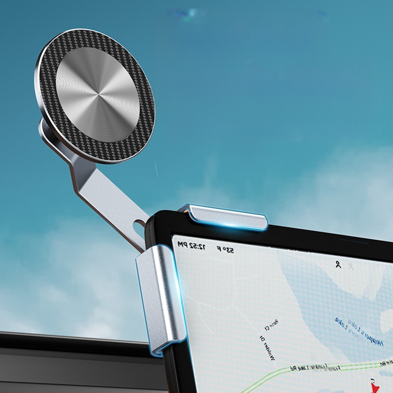 Βάση από αλουμίνιο για μαγνητικό κράτημα τηλεφώνου αυτοκινήτου, συμβατή με Tesla, εγκατάσταση με κούμπωμα