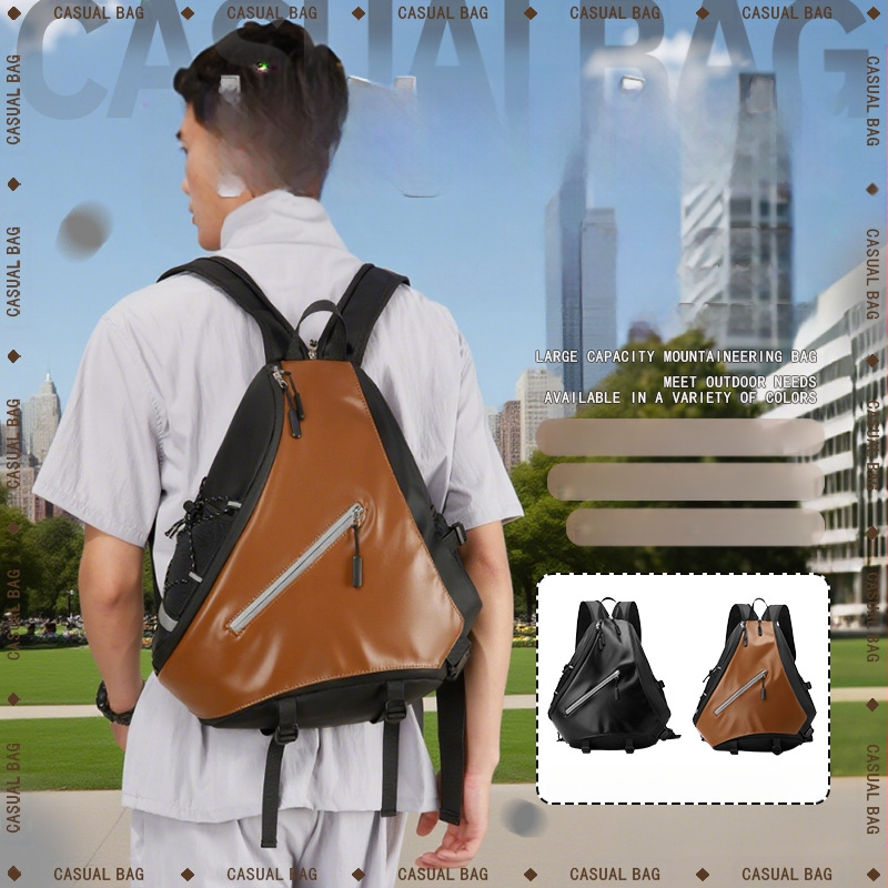 Vyrų krūtinės krepšys, Film+PU medžiaga, nailono vidus, suderinamas su nešiojamuoju kompiuteriu, kryžminis dizainas, kasdieniam naudojimui