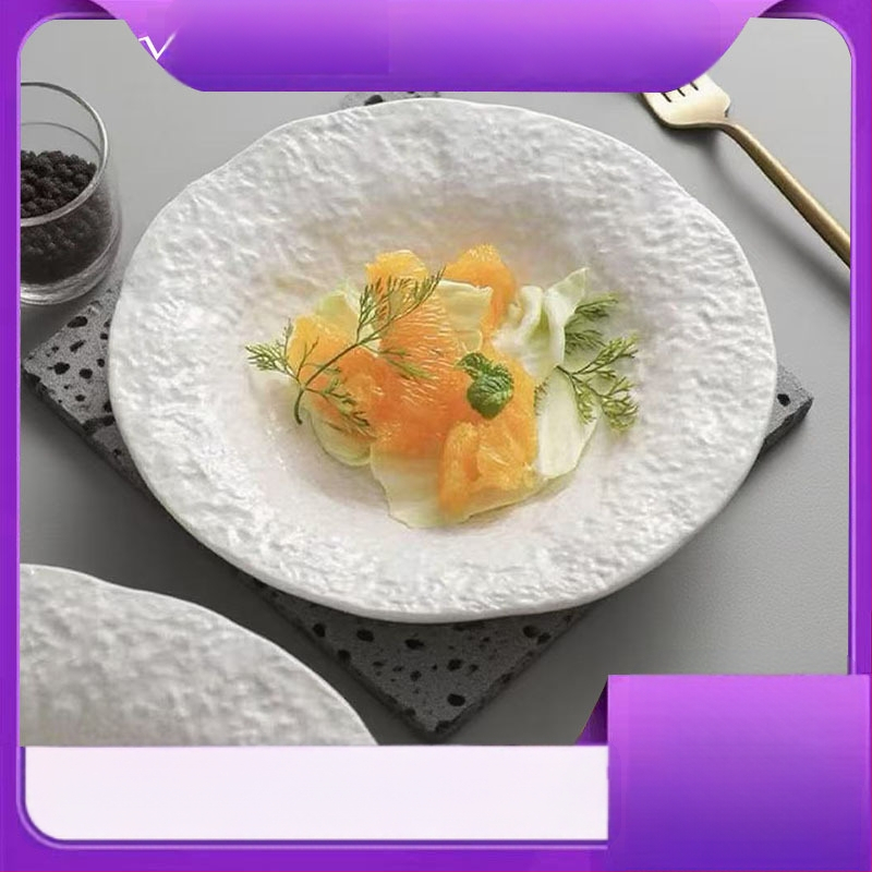 Σετ πορσελάνης με μοτίβο βράχου, πιάτα κατάλληλα για μικροκύματα· περιλαμβάνει πιάτο σούπας, βαθύ πιάτο και πιάτο γεύματος δυτικού στιλ.