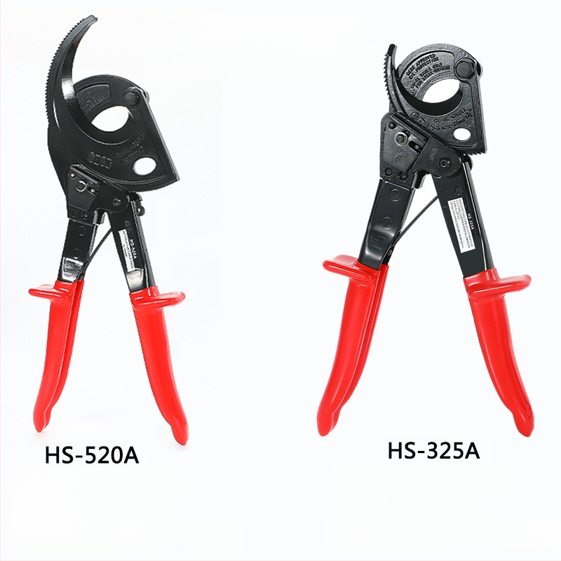 Ratchet-type kabelski reznik za bakrene i aluminijske kabele, ručni, industrijske klase, visoko ugljično čelika