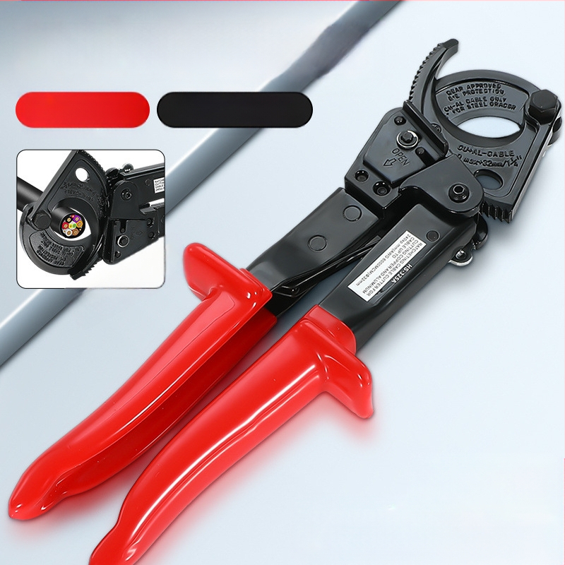 Ratchet-type kabelski reznik za bakrene i aluminijske kabele, ručni, industrijske klase, visoko ugljično čelika
