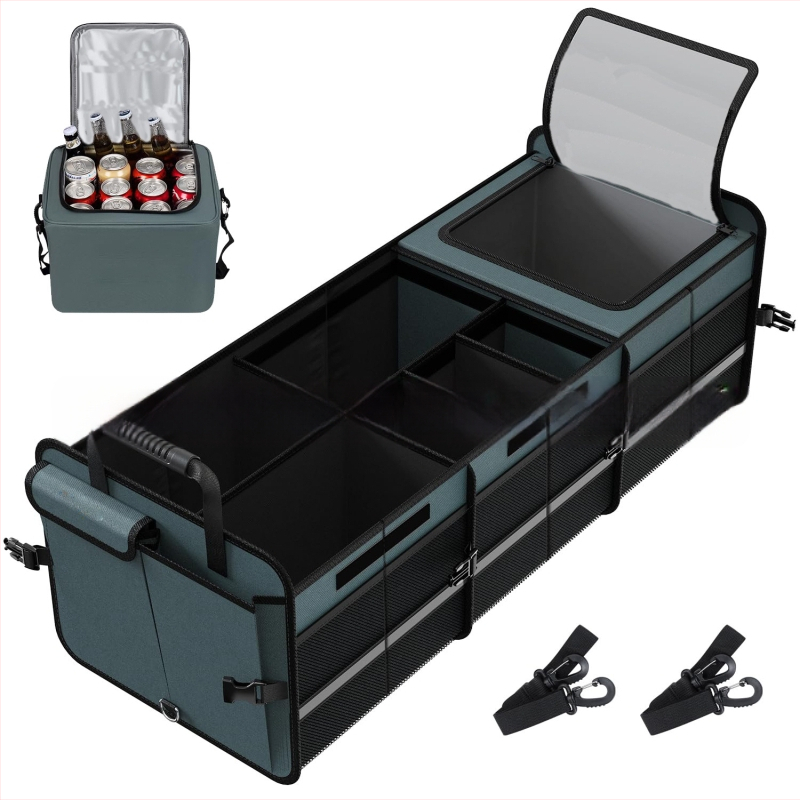 Automobilio saugojimo dėžė su izoliacija, atspari vandeniui, sulankstoma, su rankena ir ratukais