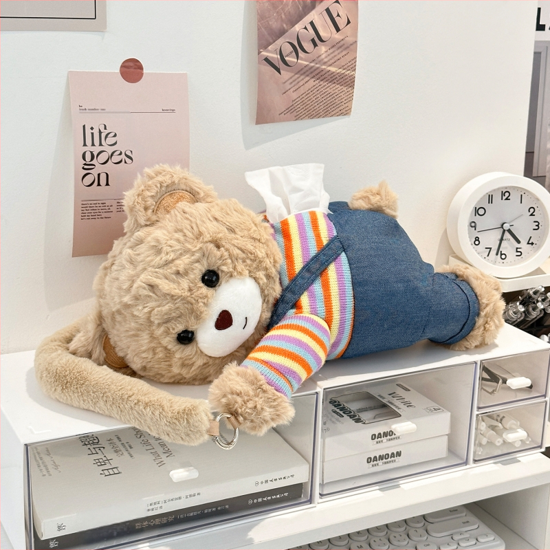 Кутия за салфетки за автомобил с висящ дизайн на мечка — плат, Zaowu, експлоатационен срок 5, за автомобил и дом