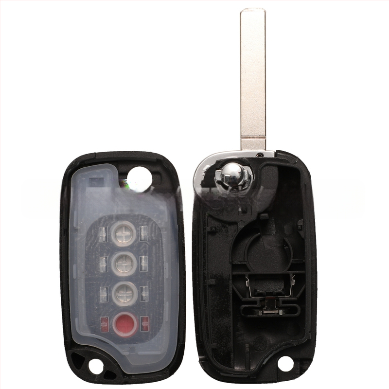 Mercedes-Benz Smart saliekamā atslēgas korpuss – saderīgs ar 3 pogām/4 pogām, plastmasas korpuss; atslēgas asmens materiāls: vara + plastmasa; svars 45 g