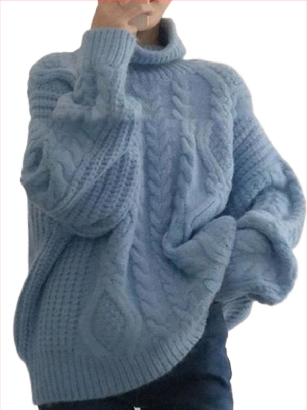 Megztinis su kabeline pynė tekstūra ir polo apykakle, laisvas siluetas, ilgos rankovės, ruduo 2024