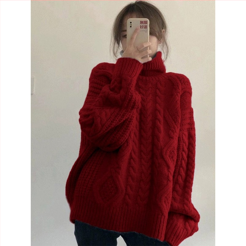Megztinis su kabeline pynė tekstūra ir polo apykakle, laisvas siluetas, ilgos rankovės, ruduo 2024
