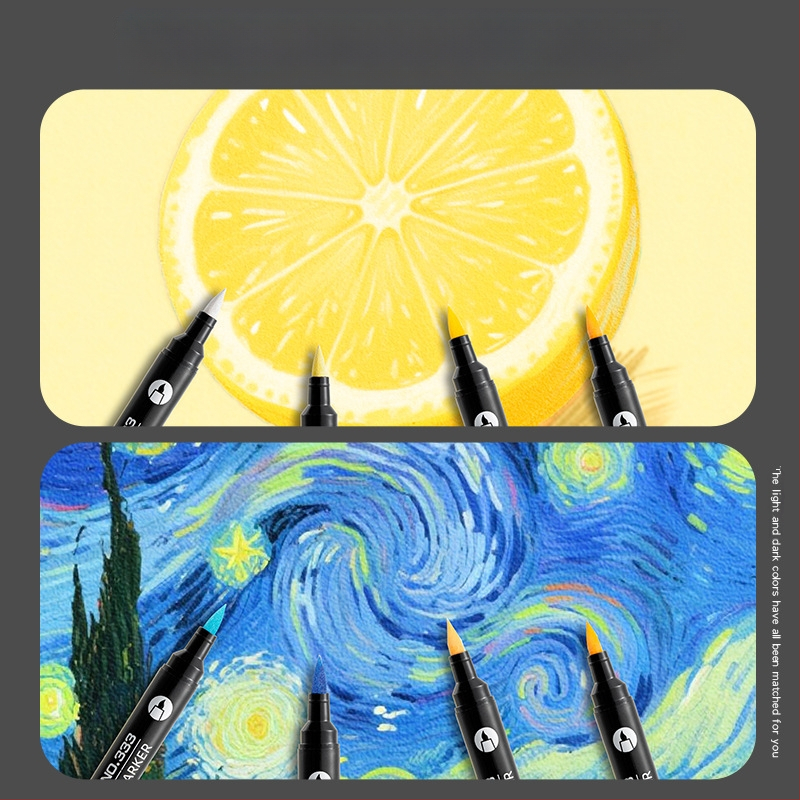 Akrilinis markeris su dviem galiukais, atsparus vandeniui, minkštas antgalis grafitiui