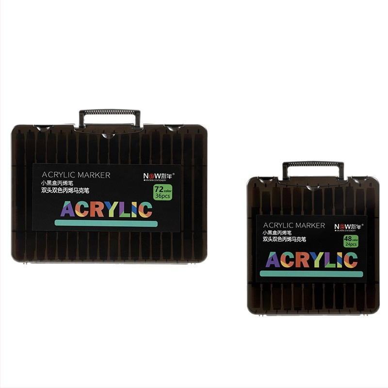 Akrilinis markeris su dviem galiukais, atsparus vandeniui, minkštas antgalis grafitiui