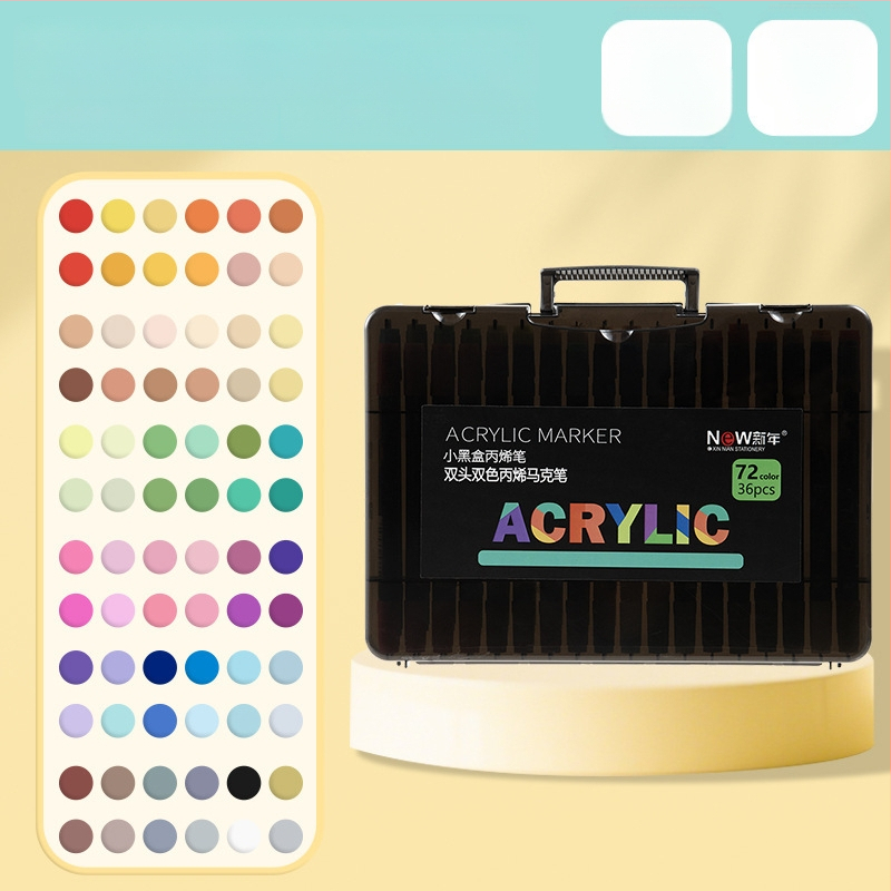 Akrilinis markeris su dviem galiukais, atsparus vandeniui, minkštas antgalis grafitiui