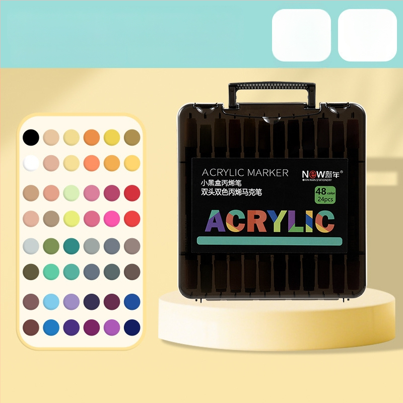 Akrilinis markeris su dviem galiukais, atsparus vandeniui, minkštas antgalis grafitiui