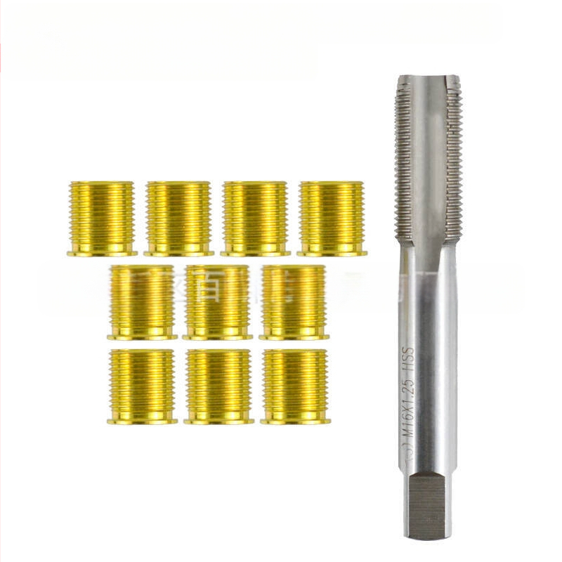 13-частов комплект за ремонт на резба на свещи за запалване M14 с прави жлебове