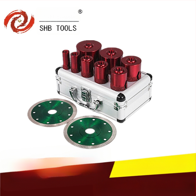 Диамантен запояван комплект за пробиване на отвори M14 за плочки и мрамор, вакуумно запояване, метална сплав