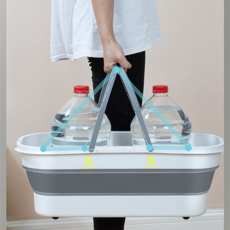 Κουβάς για σφουγγαρίστρα από σιλικόνη, πτυσσόμενος, για εξωτερικό πλύσιμο αυτοκινήτων, αντοχή φόρτου πάνω από 10 kg