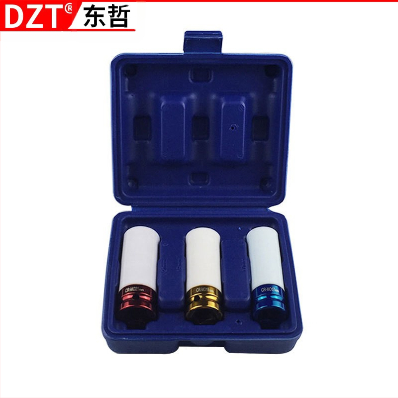 Сет втулки за гаечен ключ, 3 бр., хром ванадий стомана, полирано хромиране, метричен стандарт