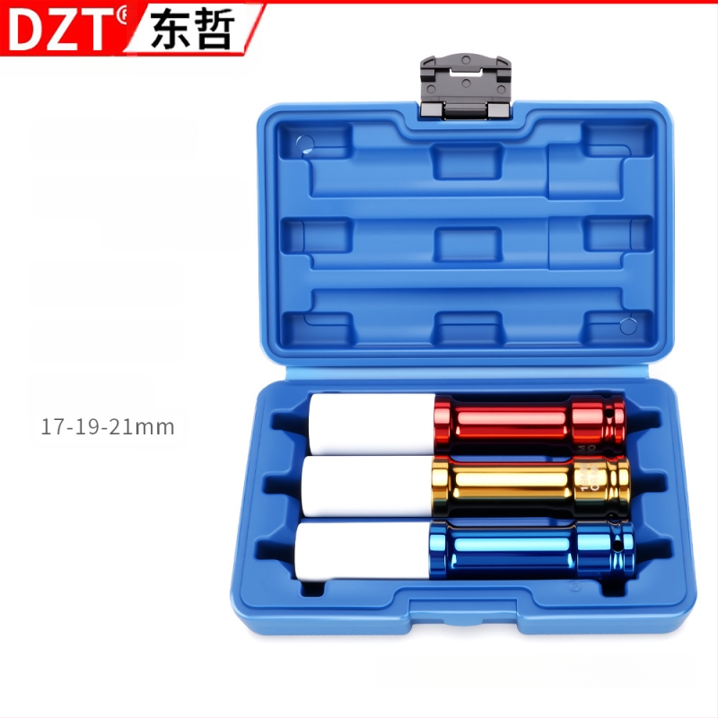 Сет втулки за гаечен ключ, 3 бр., хром ванадий стомана, полирано хромиране, метричен стандарт