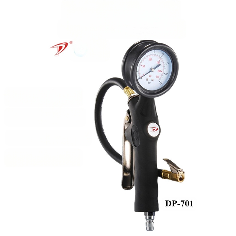Fetal nanny Mechaninis automobilio padangų slėgio matuoklis su pripildymo pistole, be baterijų, slėgio diapazonas 0.5–230 psi, tikslumas 1.0 psi, daug vienetų rodmenų